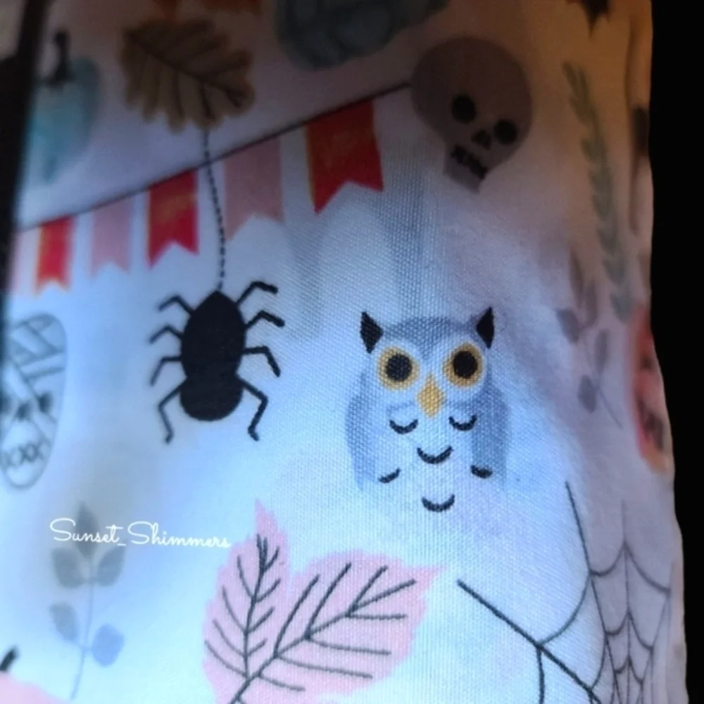 4pc CYNTHIA ROWLEY Pastel Halloween QUEEN Sheet Set Pumpkin Owl Cat Skull Ghost